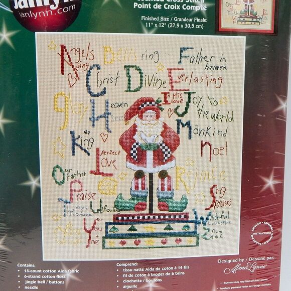 Santa Alphabet Janlynn Counted Cross Stitch Kit #30-300 Alma Lynne - Picture 5 of 5